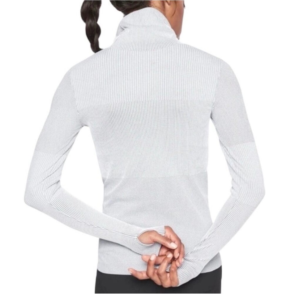 Athleta Flurry Base Layer Turtleneck Striped Seamless Long Sleeve Top‎ Small - Picture 2 of 7
